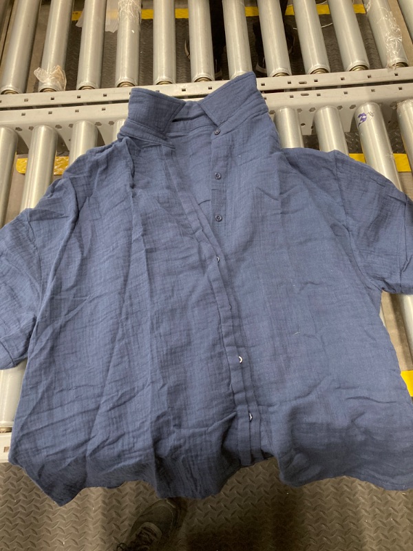Photo 1 of BLUE LINEN SHIRT 2X