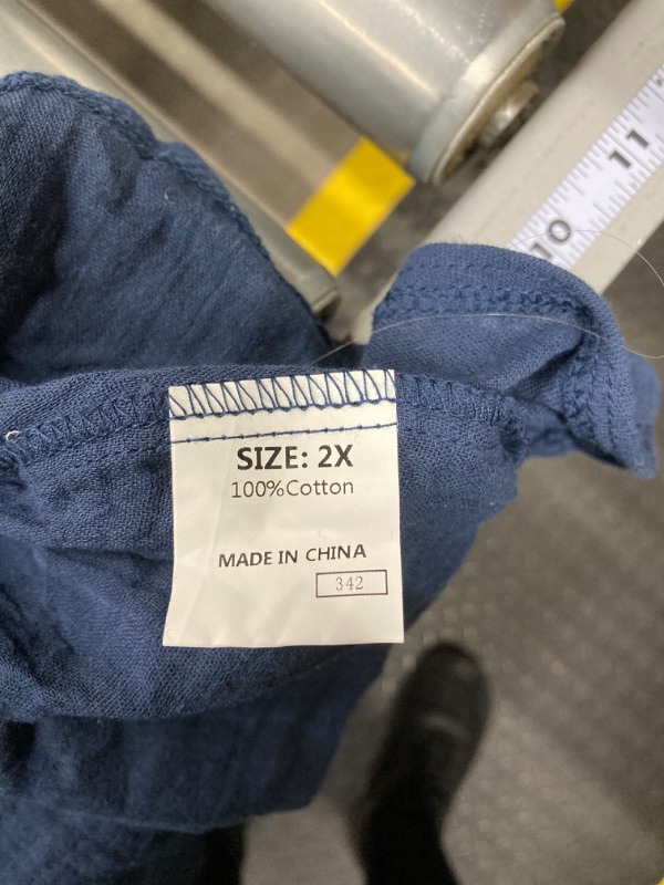 Photo 1 of BLUE LINEN SHIRT 2X