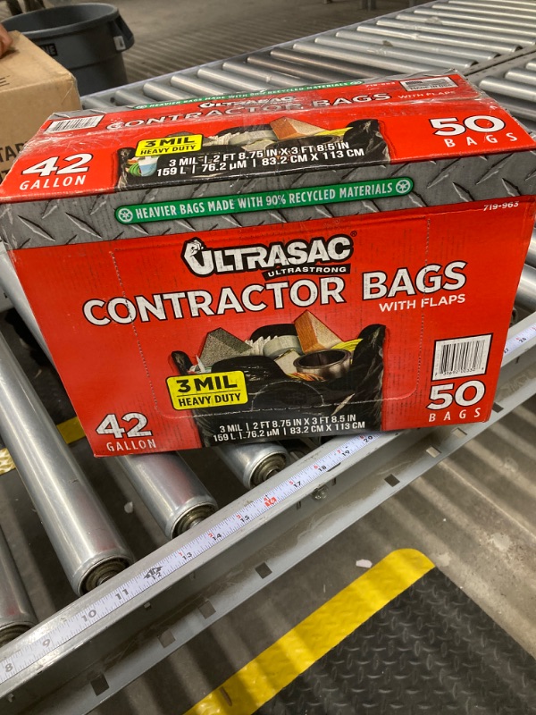 Photo 3 of 42-Gallon Contractor Bag with Flaps (50-Count)