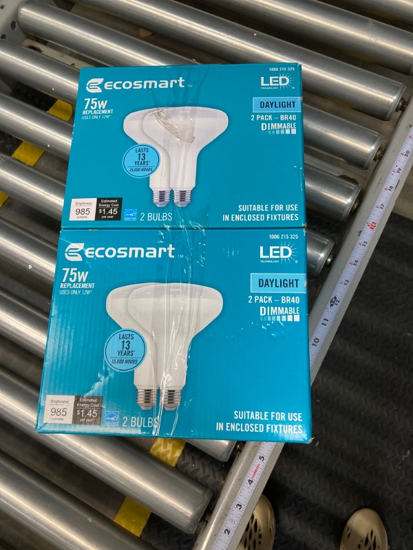 Photo 2 of 2 PACK!!! EcoSmart 75-Watt Equivalent BR40 Dimmable ENERGY STAR LED Light Bulb Daylight (2-Pack)