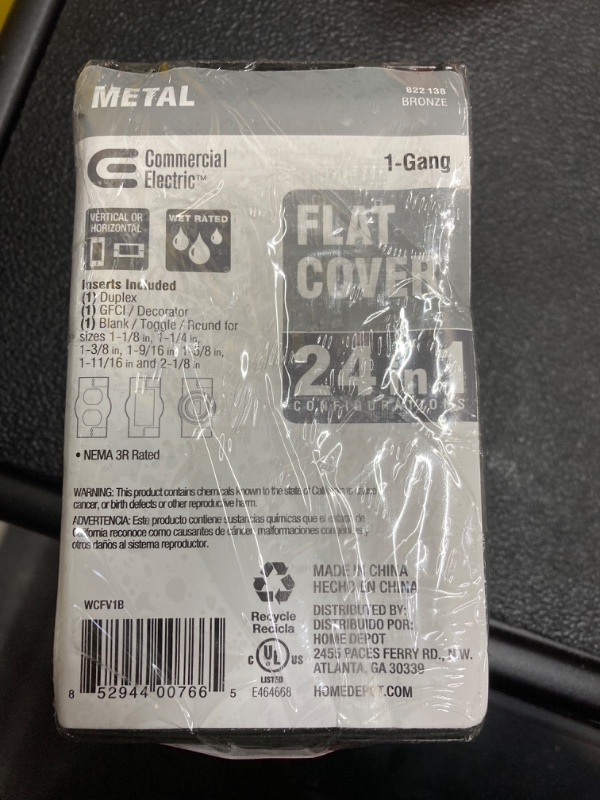 Photo 1 of 3 PACK! Commercial Electric Gray 1-Gang Horizontal/Vertical Weatherproof Universal Device Cover