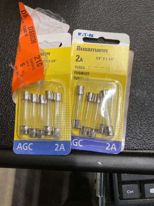 Photo 2 of 2 PACK! Bussman BP/AGC-2-RP 2 Amp Electronic Glass Fuse