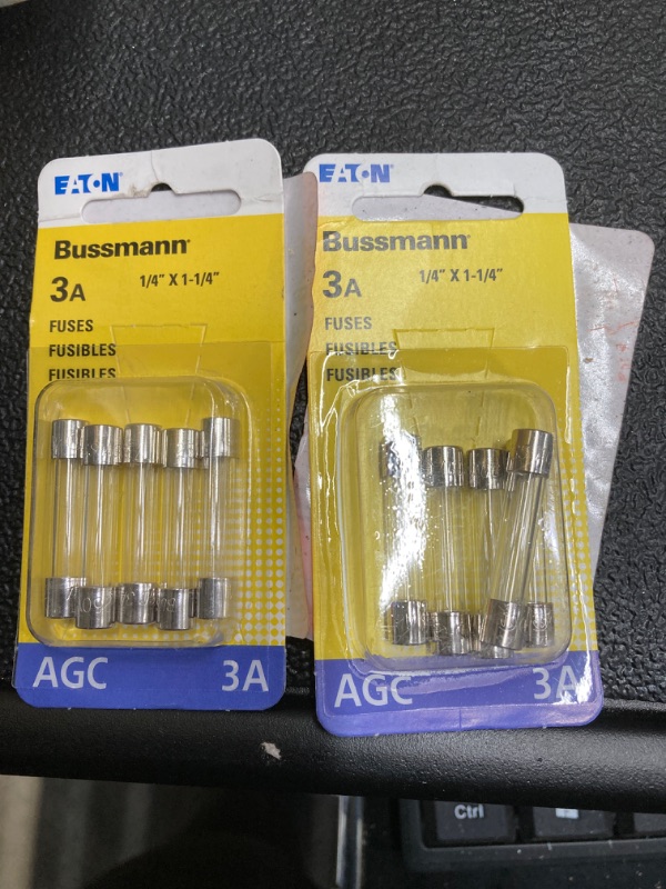 Photo 1 of 2 PACK! Bussmann BP/AGC-3-RP 3 Amp Glass Tube Fuse, (Pack of 5)