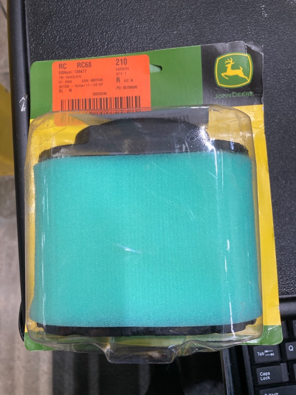 Photo 2 of John Deere Genuine OEM Air Filter John Deere Lawn EZTrak Lawn Mowers LA155 LA165 LA175 X130R Z425 Part N. GY21057