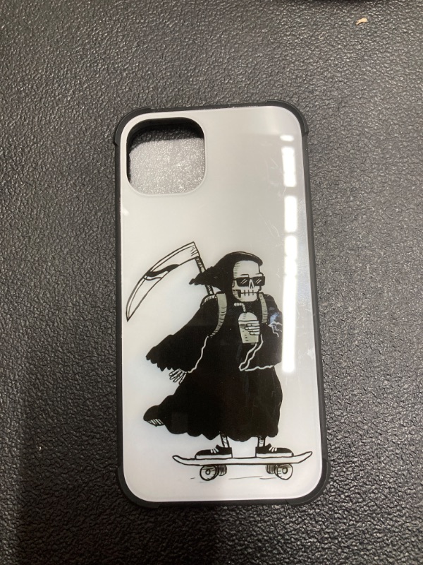 Photo 2 of Black Skull Skateboarding Pattern iPhone 15 Pro Max Cases