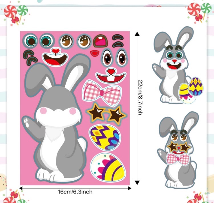 Photo 1 of 36pcs Easter Animal Stickers 