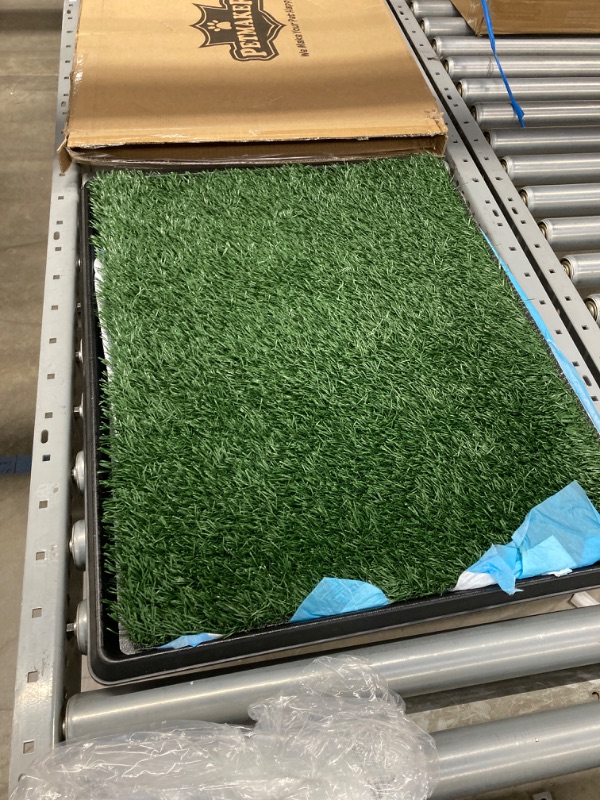 Photo 2 of Artificial Grass Puppy Pee Pad for Dogs and Small Pets - 20x25 Reusable 3-Layer Training Potty Pad with Tray - Dog Housebreaking Supplies by PETMAKER