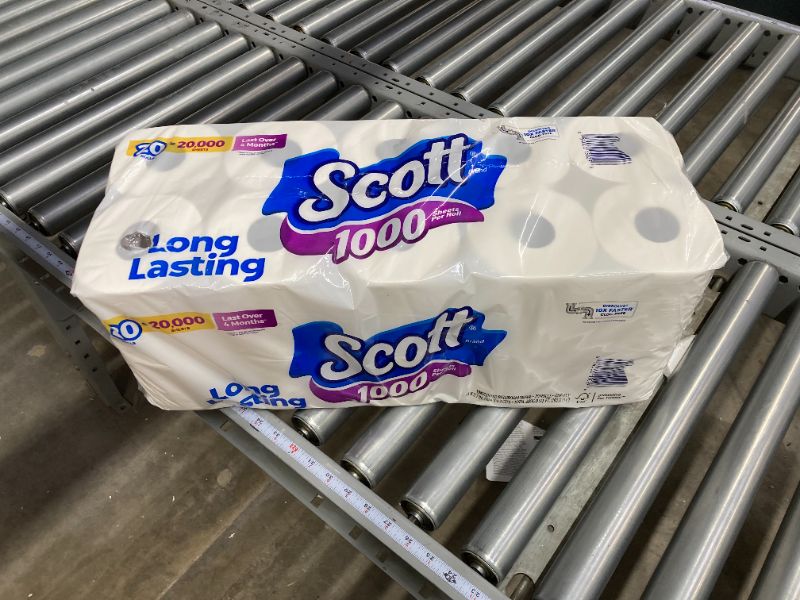 Photo 2 of Scott 1000 Toilet Paper, 20 Regular Rolls, Septic-Safe, 1-Ply Toilet Tissue