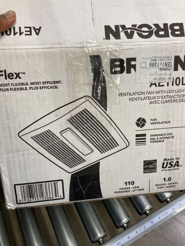 Photo 3 of Broan-NuTone AE110LK Ventilation Fan with LED CleanCover and Roomside Installation, ENERGY STAR Certified, 110 CFM, 1.0 Sones, White