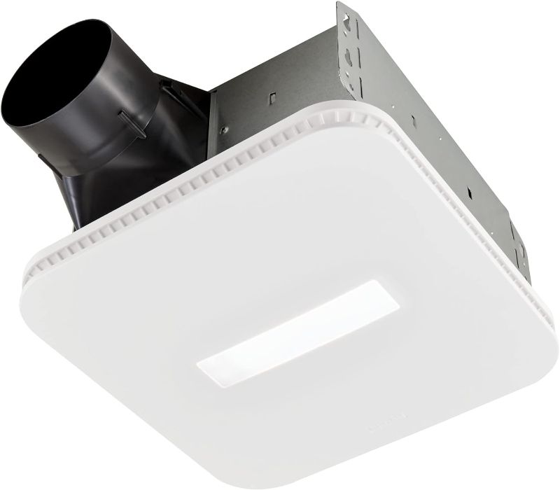 Photo 1 of Broan-NuTone AE110LK Ventilation Fan with LED CleanCover and Roomside Installation, ENERGY STAR Certified, 110 CFM, 1.0 Sones, White