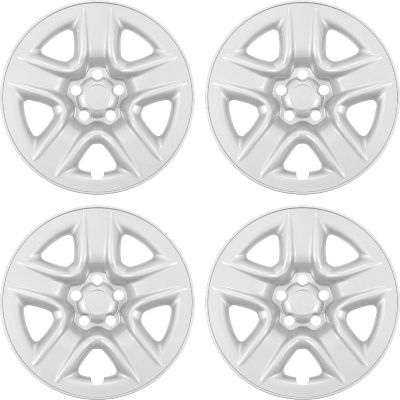 Photo 1 of ECOTRIC Chrome 17" Hubcaps Wheel Skins Wheel Covers Compatible with 2006-2012 Toyota RAV4 ABS Replacement Wheel Rim Covers, 4 Packs