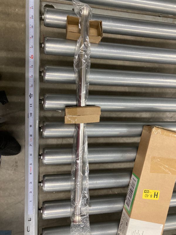 Photo 1 of Amazon Basics Tension Curtain Rod, Adjustable 24-36" Width - Nickel, Classic Finial Nickel 24-36" Classic