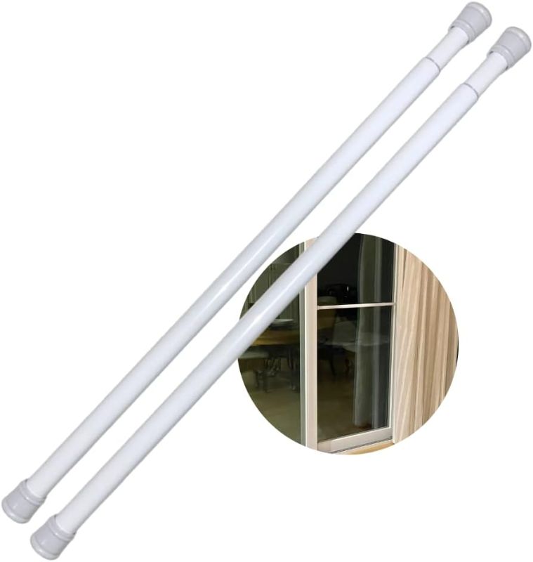 Photo 1 of Evelots Adjustable Security Bar for Patio Door (2 Pack) Heavy Duty Sliding Glass Door, Porch, Window Lock Guard, Rubber Ends for Friction, White, 27.5 Inches to 48 Inches Door Jam