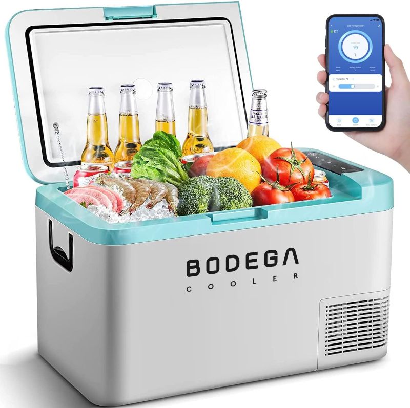 Photo 1 of BODEGACOOLER 12 Volt Car Refrigerator, 27 Quart (25L) Car Fridge, Portable Freezer (-4?-68?), Electric Cooler for Vehicles Truck RV Camping Travel Home Use -12/24V DC & 100V-240V AC, WIFI APP Control