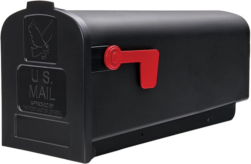 Photo 1 of Architectural Mailboxes Parsons Medium Capacity, Plastic Post Mount Mailbox, Black