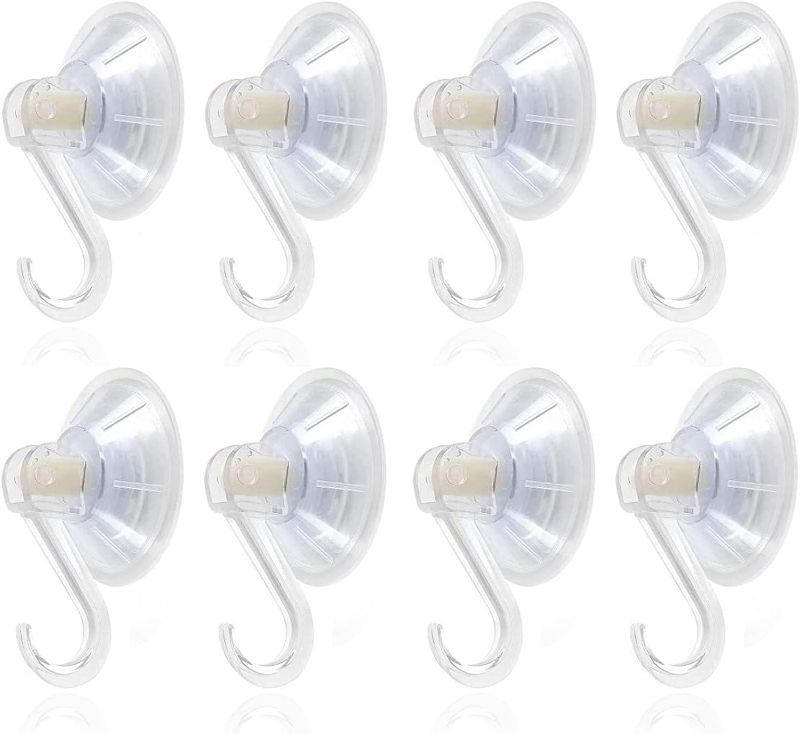 Photo 1 of 1st Choice Clear Plastic Suction Cup Hook,8 Pack Ultra Heavy Duty Hooks Strong Power Lock Hooks Vacuum Traceless Hooks Smooth Waterproof Oil-Proof Wall Shower Kitchen Window Bathroom Holder