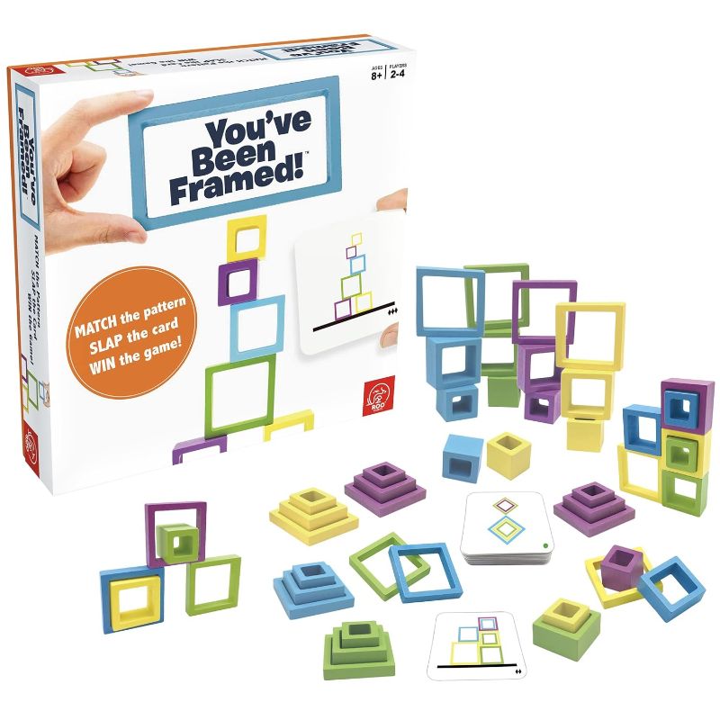 Photo 1 of You’ve Been Framed! - Fast-Paced Stacking and Building Game - For Ages 8+ - Match the Pattern, Slap the Card, Win!