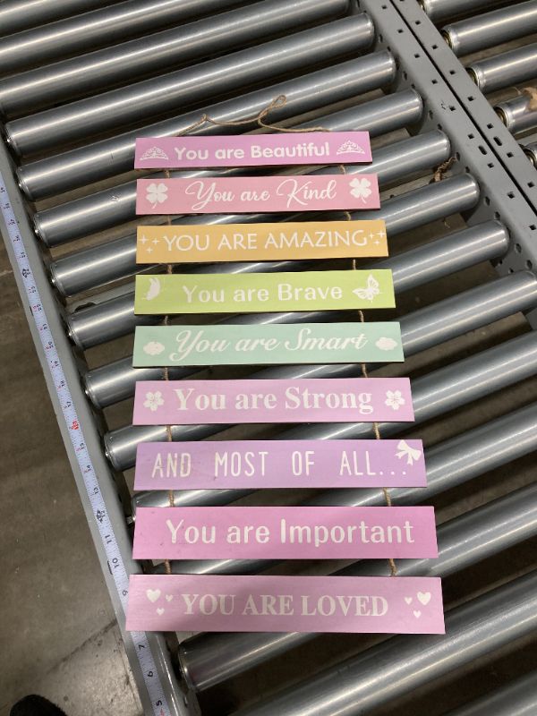 Photo 2 of Girls Room Wall Decor, Set of 9 Pieces Wall Decor for Girls Bedroom Teen Girl, Inspirational Wall Art Hanging Plaque for Kids Baby Girl Nursery Wall Decortaions