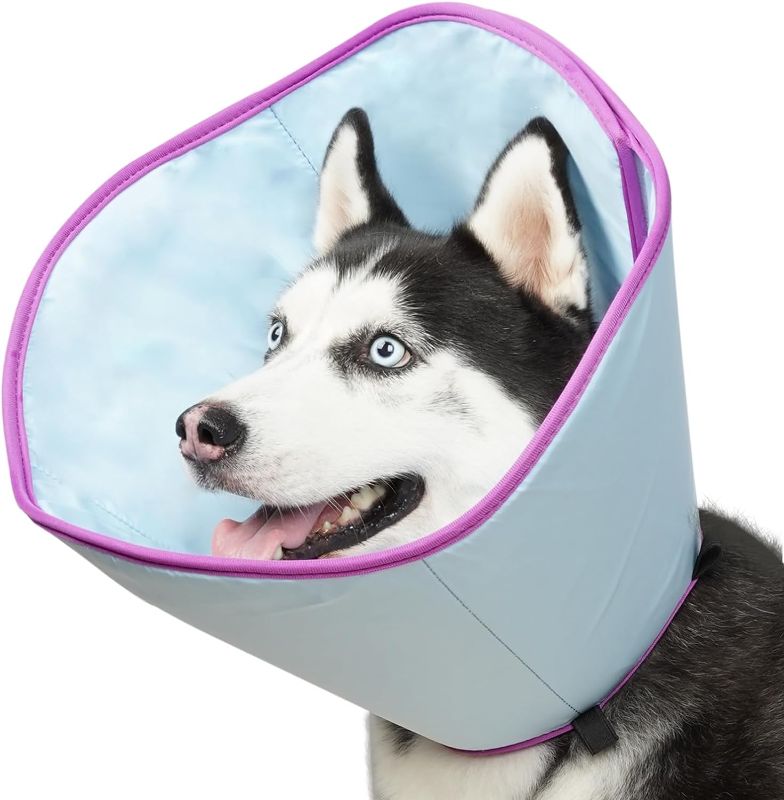 Photo 1 of BARKLESS Dog Cones for Large Medium Dogs, Extra Soft Cones for Dogs After Surgery to Stop Licking, Adjustable Pet Neuter Cone Alternatives, Lightweight Dog Recovery Collar, Elizabethan Collar