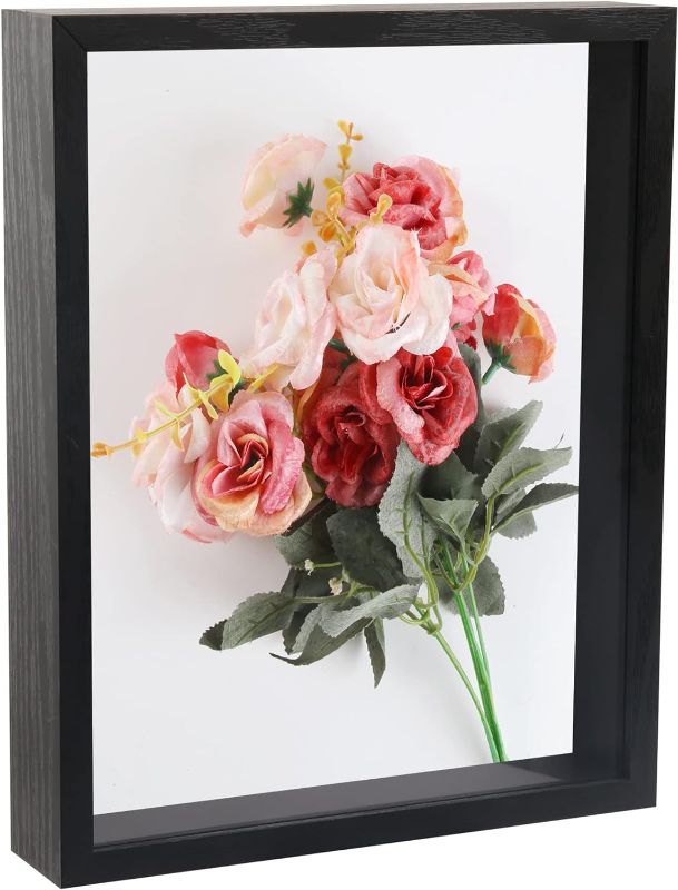 Photo 1 of 8x10 Shadow Box Picture Frame in Black set 1 Pack Shadow Box Frame 8x10 Black Wood Display Case 8x10 Display Large Shadow Box Picture Frame Display Case Wall Hang Memory Box (SBHSD 0810)