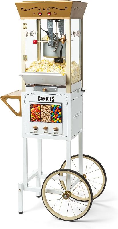 Photo 1 of **PARTS ONLY** Nostalgia Popcorn Maker Machine - Professional Cart With 8 Oz Kettle Makes Up to 32 Cups - Vintage Popcorn Machine Movie Theater Style - Ivory