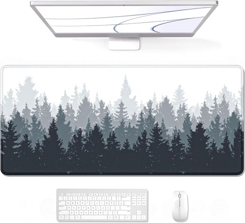 Photo 1 of Auhoahsil Desk Mat, Large Mouse Pad, XXL Full Size Desk Pad Big Extended Gaming Mouse Pad, Long Desktop Decor Forest Black White Desk Matt, 35 x 15 in  3PACK BUNDLE