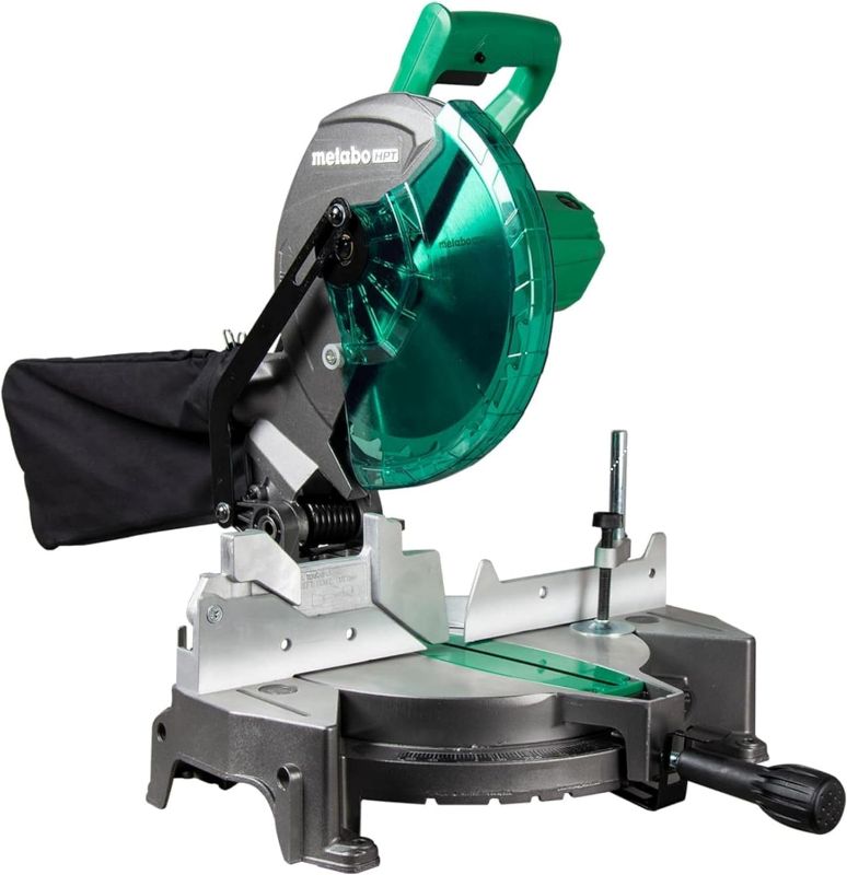 Photo 1 of Metabo HPT | Compound Miter Saw | 10-Inch | Single Bevel | 15-Amp Motor | 0-52° Miter Angle Range | 0-45° Bevel Range | Large Table | 10" 24T TCT Miter Saw Blade | C10FCGS