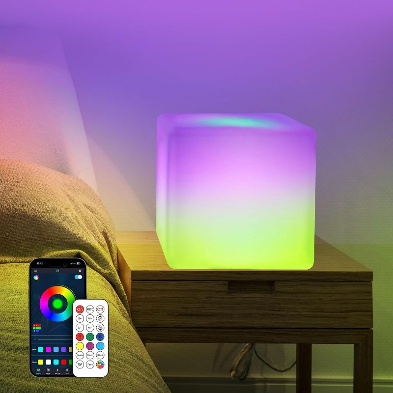 Photo 1 of LOFTEK Smart LED Cube Lamp Set?RGBW+IC 16 Million Colors Changing with Music Sync with APP Remote Contrl Night Light for Bedroom Game Room,12-inch