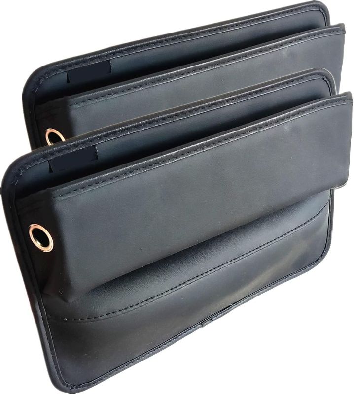 Photo 1 of 2 Pack Car Seat Gap Filler Organizer, Universal Black Pocket Storage to Fill the Gap between Seat and Console Leather Crevice Blocker Acessories H2B