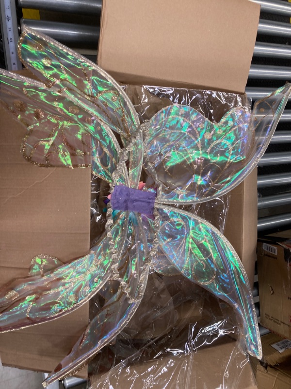 Photo 2 of Adult Fairy Wings, Shiny Transparent Princess Wings, Angel Wings Sutable for Halloween Costume Dress Up