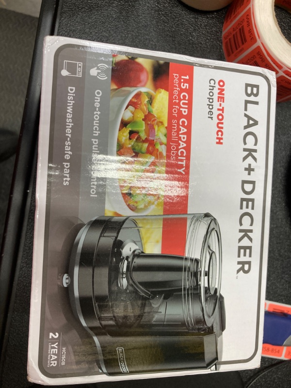 Photo 2 of BLACK+DECKER 1.5-Cup Electric Food Chopper, HC150B, One Touch Pulse, 150W Motor, Stay-Sharp Blade, Dishwasher Safe