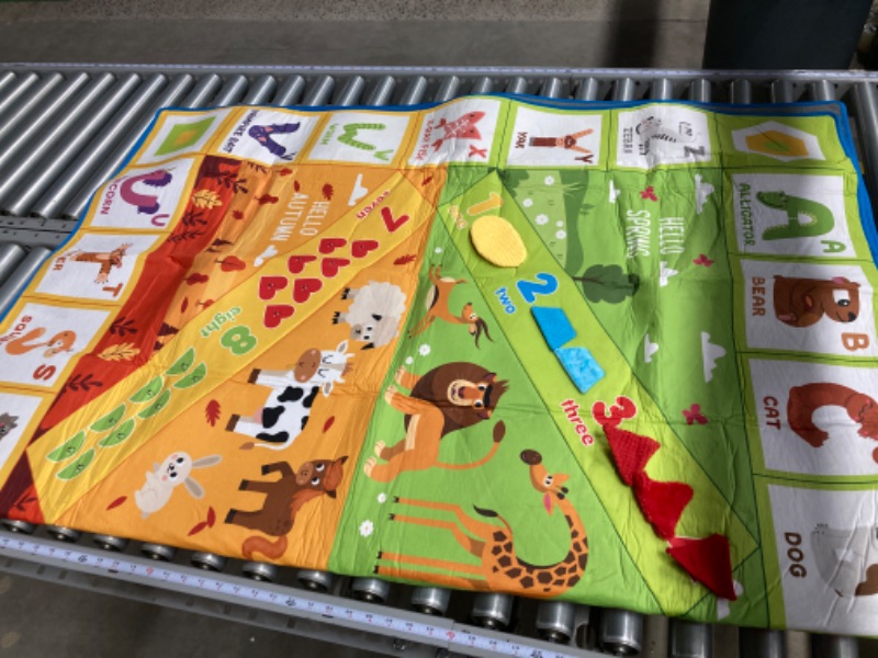Photo 1 of Baby Play Mats for Floor 78.7" x 61.8" Non Slip Tummy Time Mat Educational ABC Alphabet Colors Shapes Numbers Rug for Kids, Toddlers, Boy & Girl Fun Learning Classroom Playroom Bedroom Activity Mat
