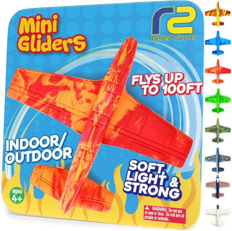 Photo 1 of Airplane Toy Foam Glider Plane for Kids: Best Outdoor Toys for Boys & Girls - Easter Basket Stuffers for Kids & Fun Flying Gliders Easy Throwing Air Planes - Great Gifts for Age 4 5 6 7 8 9 Year Olds