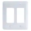 Photo 1 of 15 PACK! Commercial Electric 2-Gang Rocker/Rocker Midway/Maxi Sized Metal Wall Plate, White (Textured/Paintable Finish)