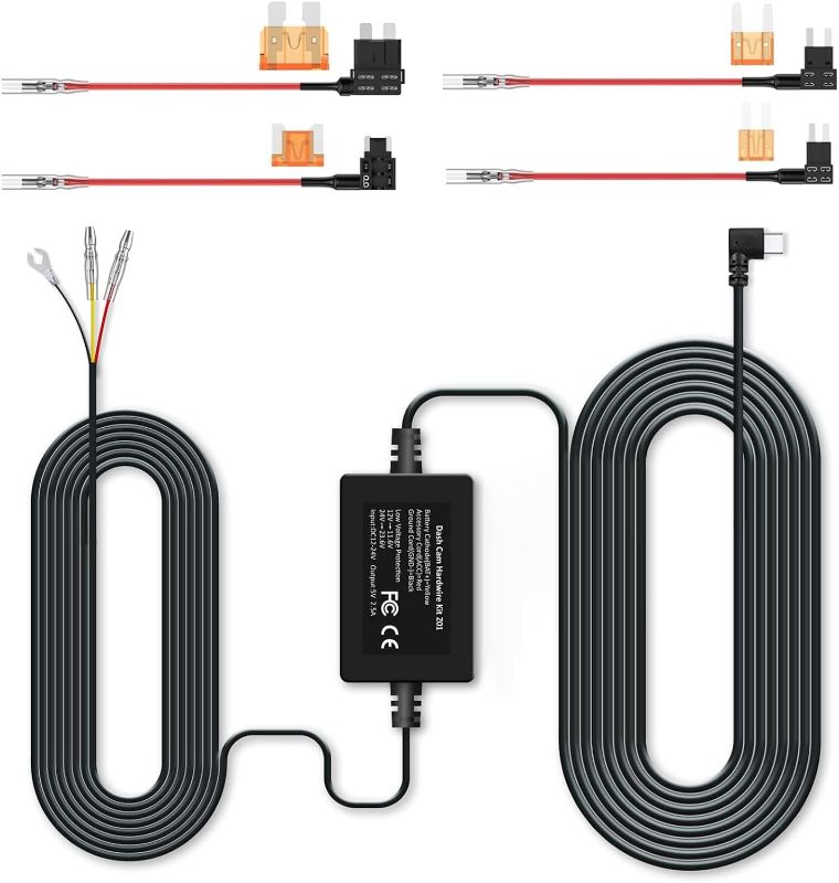 Photo 1 of Dash Cam Hardwire Kit,11.5ft USB C Port Hard Wire Kit for Dashcam,Converts 12V-24V to 5V/2.5A Low Voltage Protection
