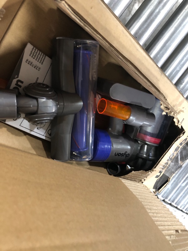 Photo 2 of Casdon Little Helper Dyson Cord-Free Vacuum Cleaner Toy, Grey, Orange and Purple (68702) Dyson Ball Vacuum Toy Vacuum with Working Suction and Sounds, 2 lbs, Grey/Yellow/Multicolor Toy + Dyson Ball Vacuum