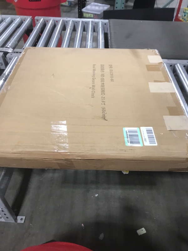 Photo 1 of HOIBAI Clocks for Living Room Decor, Wall Clock for Living Room Decor, Large Wall Clock 24 in (60cm) Clocks Wall Decor, Moving Gear Wall Clock, Farmhouse Vintage Industrial Oversized Wall Clock Cherry Red 24 Inch/ 60 CM