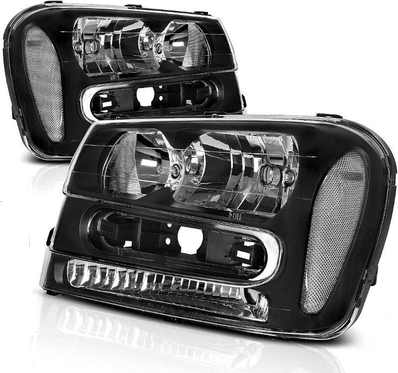 Photo 1 of AUTOSAVER88 Headlight Assembly Compatible with 2002-2009 Trailblazer Replacement Black Housing Headlamp(Except Compatible with 2006-2009 LT models Pair)