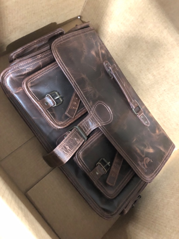 Photo 1 of Leather Laptop Messenger Bag Vintage Briefcase Satchel for Men and Women (VINTAGE BROWN) 18 inch