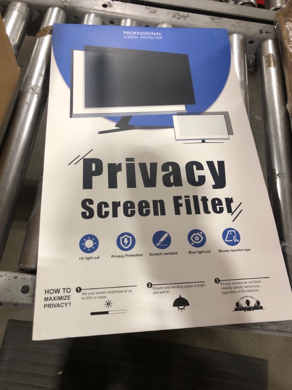 Photo 2 of [2-Pack] 22 Inch Computer Privacy Screen Filter for 16:10 Widescreen Monitor, Removable Eye Protection Anti Glare Blue Light Filter Privacy Shield, Anti Scratch Anti Spy Screen Protector Film 22 In [2 PACK] 22'' Privacy Screen (16:10)
