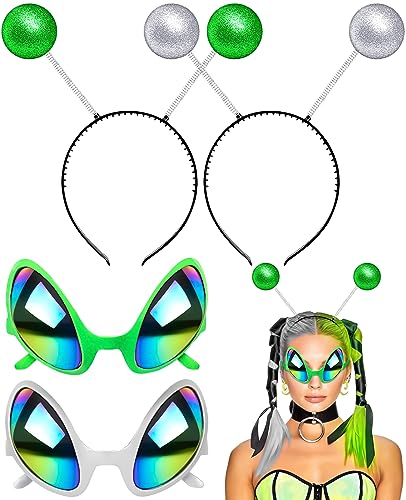 Photo 1 of Alien Headband Alien Costume Women 2Pairs Antenna Headband and Glasses Ears for Adult Kids Toys Accessories