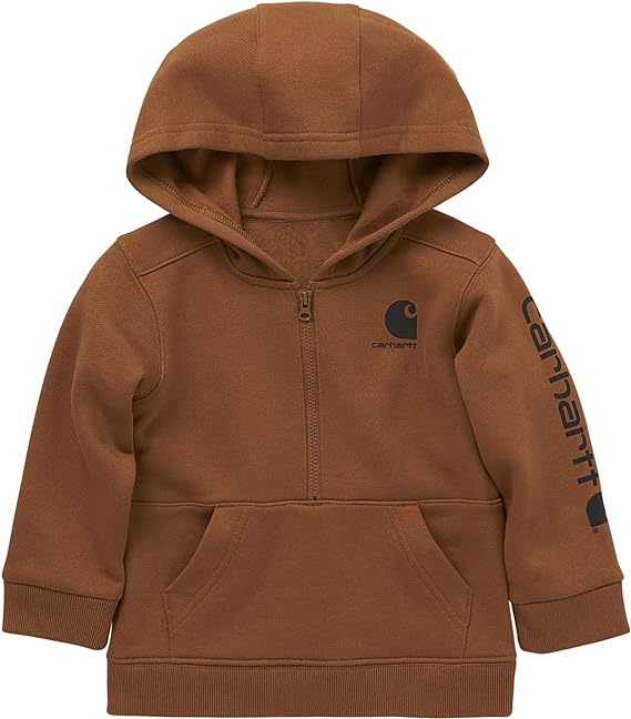 Photo 1 of Carhartt Boys' Long-Sleeve Half-Zip Hooded Sweatshirt - SIZE 3 T 
