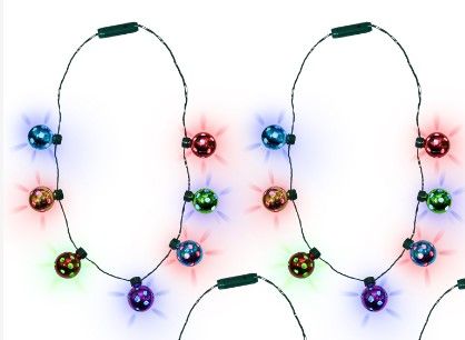 Photo 1 of 2 Pack Jingle Bell Necklace with 6 Dynamic Light Modes and Jingle Bell Sound