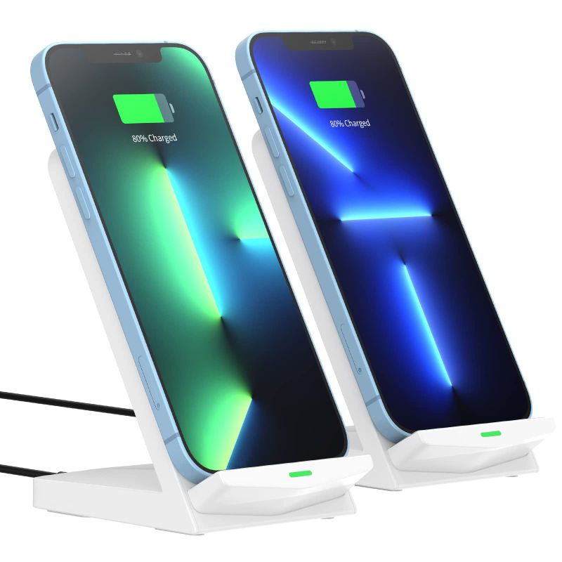 Photo 1 of 2 Pack Wireless Charger,15W Fast Qi Wireless Charger Stand, Wireless Phone Charger Stand Compatible with iPhone14/13/12/11Pro Max/XR/X/8,Galaxy S22/S21/S20/S10,Pixel,AirPods Pro 2(No AC Adapter)