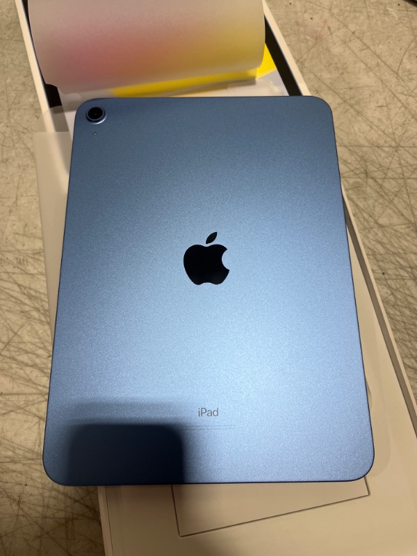 Photo 6 of Apple iPad (10th Generation): with A14 Bionic chip, 10.9-inch Liquid Retina Display, 64GB, Wi-Fi 6, 12MP front/12MP Back Camera, Touch ID, All-Day Battery Life – Blue WiFi 64GB Blue - OPEN BOX FOR PHOTOS - 