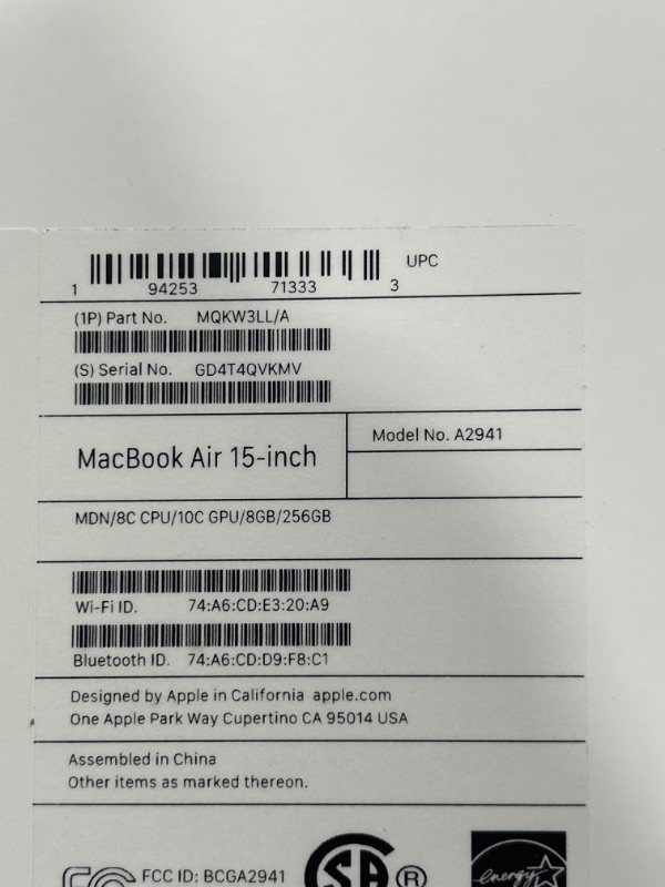 Photo 9 of Apple 2023 15.3-Inch MacBook Air Laptop with M2 Chip, 8GB RAM, 256GB SSD - Midnight 8GB RAM 256GB Midnight Without AppleCare+