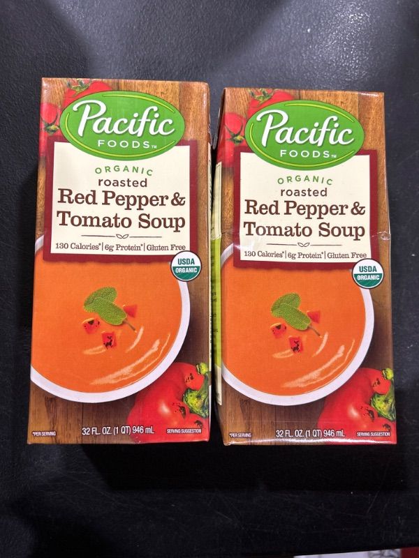 Photo 1 of 2 Pacific Foods Soup, Organic, Roasted Red Pepper & Tomato - 32 fl oz