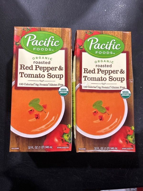 Photo 2 of 2 Pacific Foods Soup, Organic, Roasted Red Pepper & Tomato - 32 fl oz