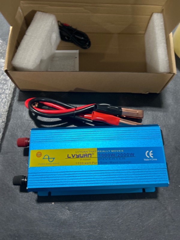 Photo 2 of Cantonape 1000W Pure Sine Wave Inverter 12V to 110V AC Power Inverter Converter with 3.1A USB Car Adapter and Cigarette Lighter Plug for Car Outdoor