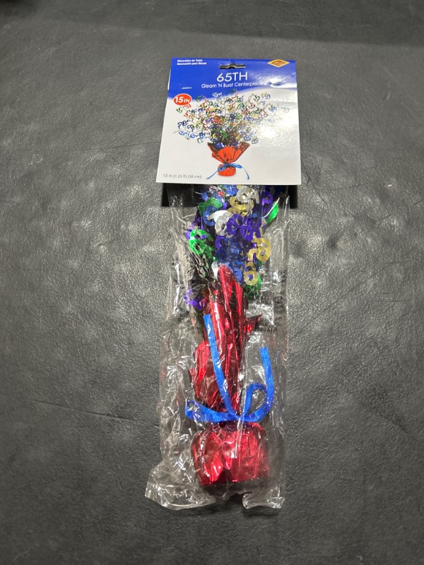 Photo 2 of 65 Gleam 'N Burst Centerpiece (multi-color) Party Accessory (1 count) (1/Pkg) 1 "65" Gleam 'N Burst Centerpiece